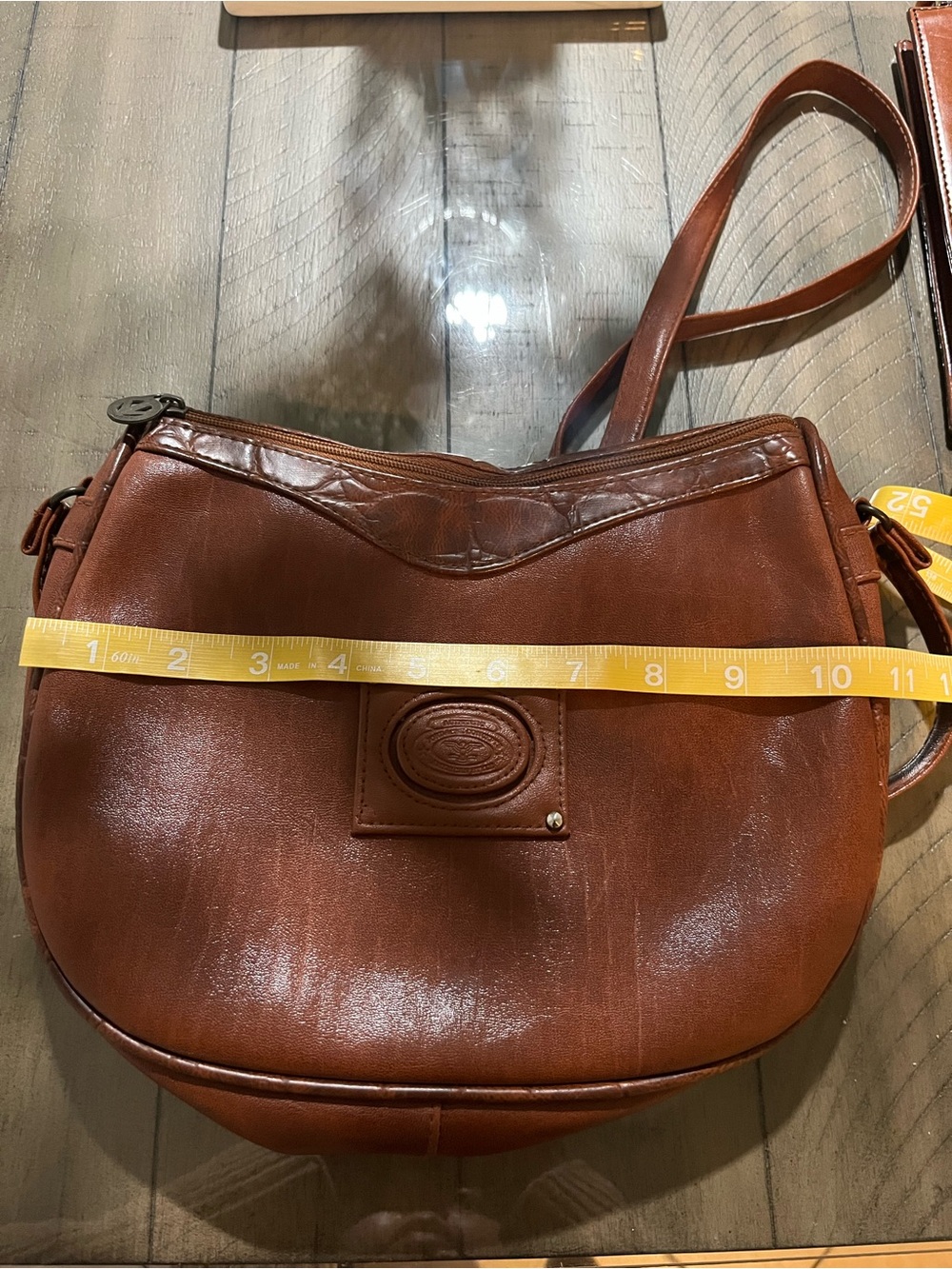 Jordache Brown Leather Y2K Crossbody Bag Vintage - Picture 14 of 15